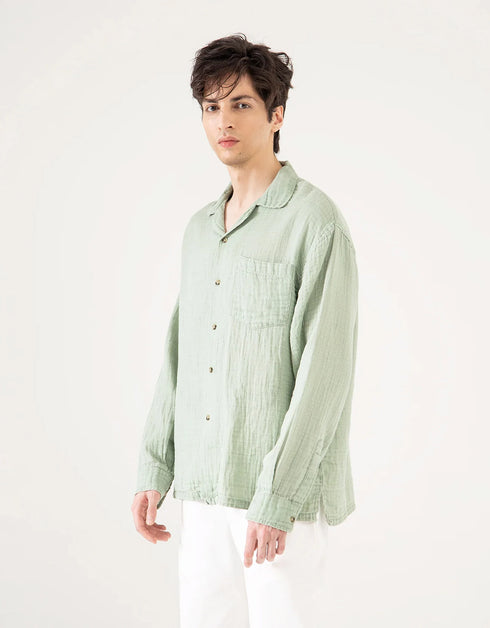 MUSLIN CAMP COLLAR SHIRT